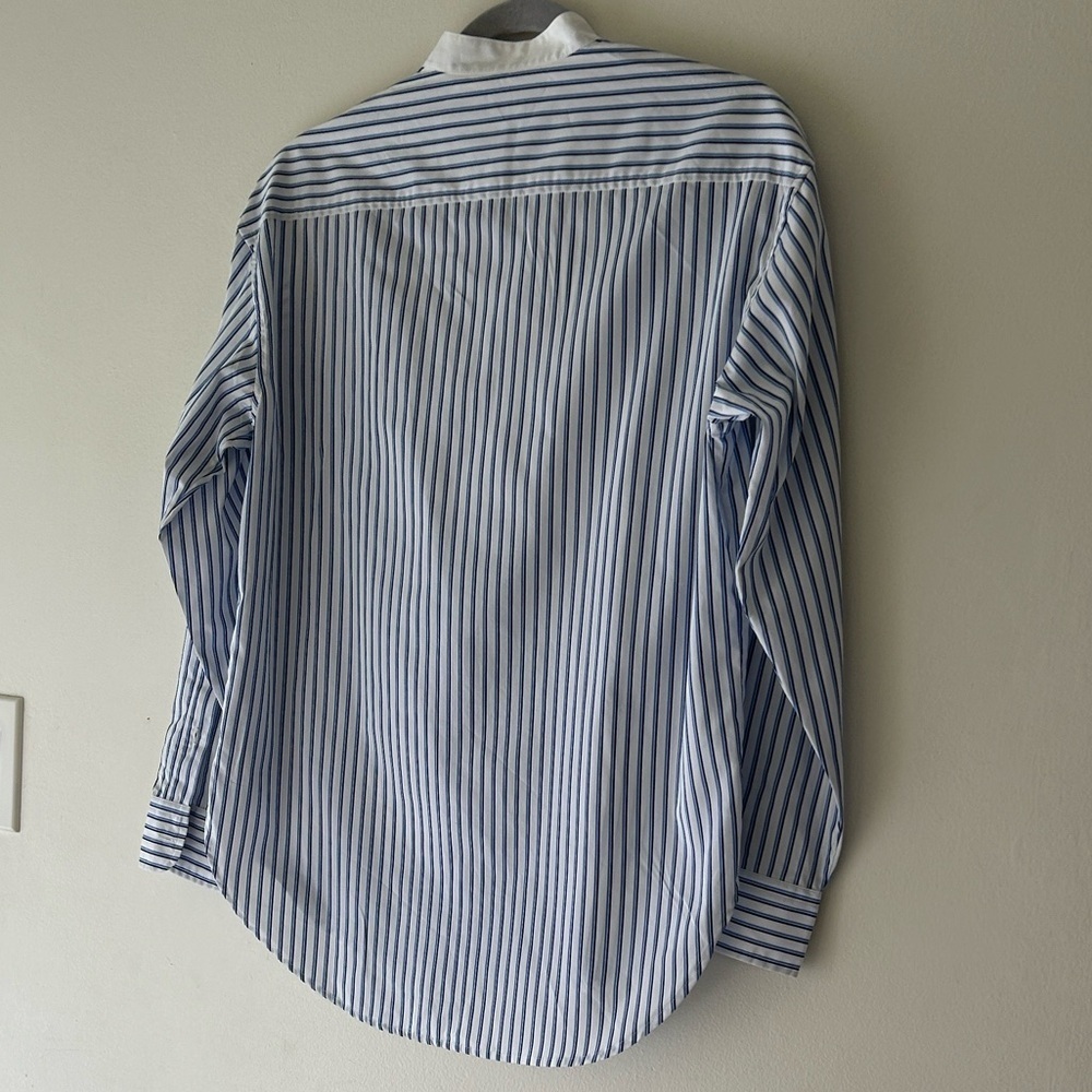 Ralph Lauren Blue and White Striped Button Down Shirt - Picture 9 of 15